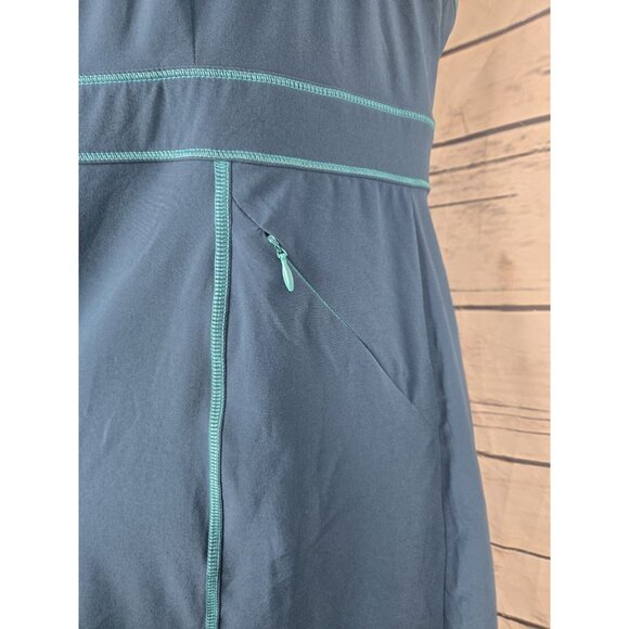 Title Nine Teal Blue Dress 8 Racer Back Golf Outdoor Nimblene Zip Back - Picture 3 of 7